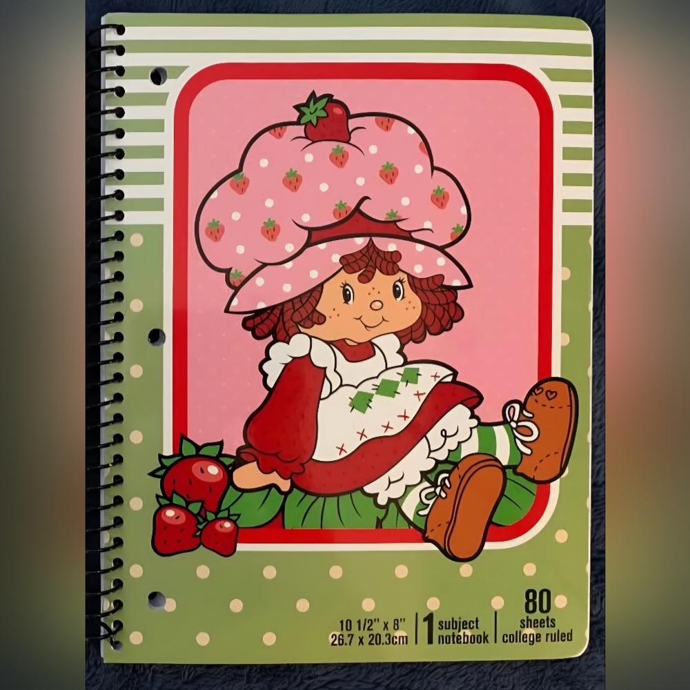 Strawberry Shortcake Spiral Notebook - Green and Red